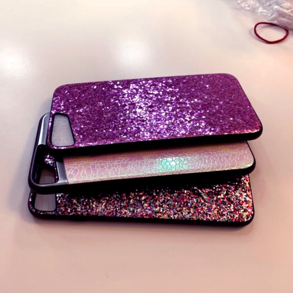 iPhone 8 Plus Pink Chunky Glitter Magnetic Cases